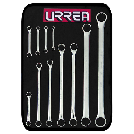 URREA Full polished 12 - pt 15° box-end wrenches (Set of 11 pieces), metric 1100SM